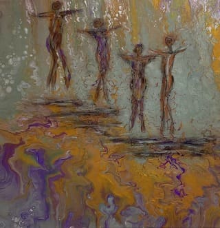'Dancing in the rain' - 50 x 50